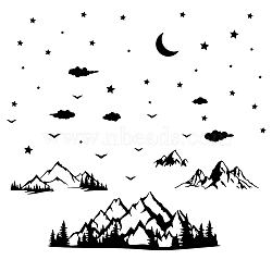 PVC Wall Stickers, for Wall Decoration, Mountain & Forest, 350x900mm(DIY-WH0377-027)