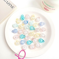 Transparent Crackle Acrylic Beads, Round, Mixed Color, 20x16mm, Hole: 2.8mm(X-TACR-F008-06)