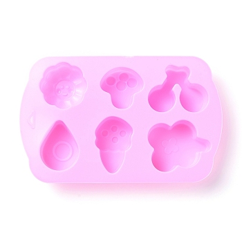Food Grade Silicone Molds, Fondant Molds, Baking Molds, Chocolate, Candy, Biscuits, UV Resin & Epoxy Resin Jewelry Making, Pink, 16.8x10.7x2.3cm