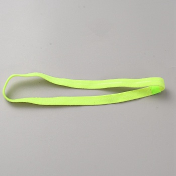 Candy Color Nylon Elastic HairBands, Sport Yoga Headband for Men Women, Green Yellow, 430x10x1.5mm