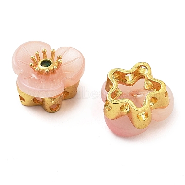 Pink Flower Glass Beads