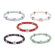 5 pièces 5 style pierres précieuses naturelles et hématite synthétique et alliage saint benoît perlé bracelets extensibles ensemble pour les femmes(BJEW-JB08965)-1