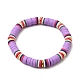 5pcs 5 ensemble de bracelets extensibles de surfeur heishi en argile polymère de couleur(BJEW-JB09862)-3