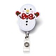 Christmas Snowman Felt & ABS Plastic Badge Reel(AJEW-I053-12)-1