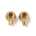 304 Stainless Steel Crimp Beads, Ion Plating(IP), Round, Golden, 4x3x2.5mm, Hole: 1mm(STAS-G361-02G)