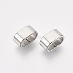Tarnish Resistant 304 Stainless Steel Slide Charms, Rectangle, Stainless Steel Color, 5x10x6mm, Hole: 8x4mm(X-STAS-T045-46P)