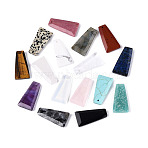 Natural & Synthetic Mixed Stone Pendants, Faceted Trapezoid Charms, 24.5~25.5x12.5~13.5x3.5~4.5mm, Hole: 1~1.2mm(G-Q601-10)