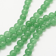 Natural Green Aventurine Bead Strands, Round, Dyed, 8mm, Hole: 1mm, about 48pcs/strand, 15.7 inch(X-G-P281-01-8mm)