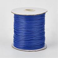 Eco-Friendly Korean Waxed Polyester Cord, Blue, 0.5mm, about 169.51~174.98 Yards(155~160m)/Roll(YC-P002-0.5mm-1161)