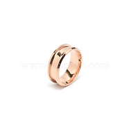 201 Stainless Steel Grooved Finger Ring Settings, Ring Core Blank, for Inlay Ring Jewelry Making, Rose Gold, Inner Diameter: 19mm, 8mm, Ring Groove: 4.3mm(STAS-TAC0002-57C-RG)