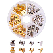 Brass Brooch Base Settings, Brooch Findings, Mixed Color, 10x9mm, Pin: 1mm(KK-BC0001-01)