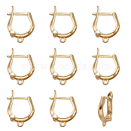 Rack Plating Brass Hoop Earring Findings with Latch Back Closure, Golden, 16.5x11x3mm, Hole: 1mm(KK-TA0007-39)