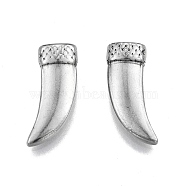 201 Stainless Steel Beads, No Hole, Dagger, Stainless Steel Color, 21x11x4.5mm(STAS-N099-10)