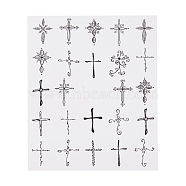 Nail Decals Stickers, Self-Adhesive Abstract Lady Face Cross Feather Nail Design Art, for Nail Toenails Tips Decorations, Black, 6.3x5.2cm(MRMJ-Q042-C32)