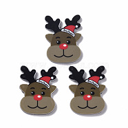 Christmas Style Printed Acrylic Cabochons, Deer, 32.5x25x2mm(MACR-O045-01D)