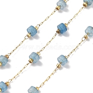 Ion Plating(IP) 304 Stainless Steel Ball Chains, with Gemstone, with Spool, Soldered, Real 18K Gold Plated, 4x2.5mm, about 16.40 Feet(5m)/Roll(CHS-K019-05G-02)