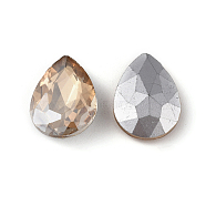 Glass Pointed Back Rhinestone, Back Plated, Faceted, Teardrop, Wheat, 18x13x6mm(RGLA-Q002-1)
