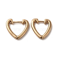 Brass Hoop Earrings, Heart, Light Gold, 14x2mm(EJEW-C073-29KCG)
