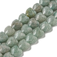 Natural Amazonite Beads Strands, Faceted, Heart, 8x8x4.5mm, Hole: 0.9mm, about 51~53pcs/strand, 14.57''~15.04''(37~38.2cm)(G-P544-E09-01)