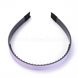 Hair Accessories Plain Plastic Hair Band Findings, with Teeth, with Grosgrain, Lilac, 118mm(OHAR-S195-01C)