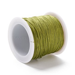 Braided Nylon Thread, DIY Material for Jewelry Making, Olive, 0.8mm, 100yards/roll(X-NWIR-K013-A21)