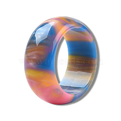 Resin Wide Chunky Finger Ring for Women, Hot Pink, US Size 7 3/4~8(17.9~18.1mm)(RJEW-N041-01-C04)