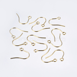 304 Stainless Steel Earring Hooks, Golden, 18x15x0.8mm, Hole: 2mm, Pin: 0.8mm(X-STAS-P162-13P-B)
