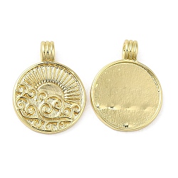 Rack Plating Brass Pendants,  Lead Free & Cadmium Free, Long-Lasting Plated, Flat Round, Real 18K Gold Plated, Cloud, 23x17.5x2~5mm, Hole: 3mm(KK-C030-30D-G)