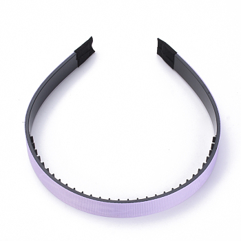 Hair Accessories Plain Plastic Hair Band Findings, with Teeth, with Grosgrain, Lilac, 118mm