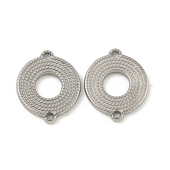 Non-Tarnish 304 Stainless Steel Connector Charms, Round Ring Link, Stainless Steel Color, 20x16.5x2mm, Hole: 1.4mm