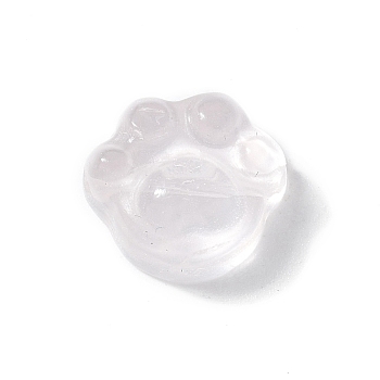 Natural Rose Quartz Beads, Paw Print, 10x11x5mm, Hole: 1mm