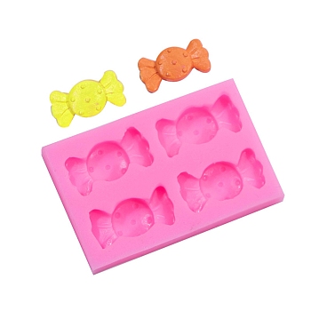 DIY Halloween Candy Food Grade Silicone Fondant Molds, for DIY Cake Decoration, UV & Epoxy Resin Jewelry Making, Hot Pink, 66x42x10mm, Inner Diameter: 29x14mm