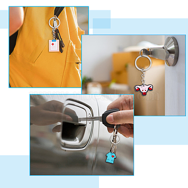 20Pcs Medical Theme Pattern PVC Plastic Pendants Keychain(KEYC-PH01458)-5
