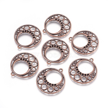 Red Copper Flat Round Alloy Pendants