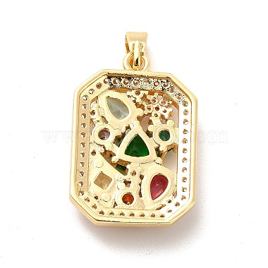 Pendentifs en laiton zircon cubique transparent(KK-I695-050G)-2