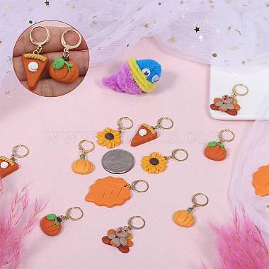 Thanksgiving Day Theme Handmade Polymer Clay Pendant Locking Stitch Markers(HJEW-SW00030)-3