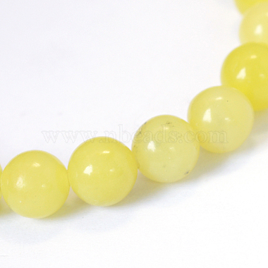 Jade naturel de citron chapelets de perles rondes(X-G-E334-6mm-07)-2