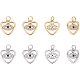 Nbeads 8Pcs 2 Colors Eco-Friendly Brass Micro Pave Clear Cubic Zirconia Charms(ZIRC-NB0001-88)-1