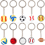 38Pcs Sports PVC Pendant Keychains, with Alloy Key Ring, Mixed Shapes, 69~78mm(KEYC-CN0001-09)