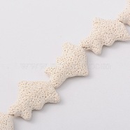 Dolphin Dyed Synthetic Lava Rock Beads Strands, White, 35x23x9mm, Hole: 1mm, about 12pcs/strand, 14.9 inch(G-N0097-11)