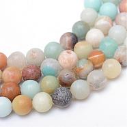 Round Natural Flower Amazonite Bead Strands, 6mm, Hole: 1mm, about 65pcs/strand, 15.7 inch(G-R345-6mm-17)