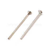 Iron Flat Head Pins, Cadmium Free & Lead Free, Platinum, 22x0.75~0.8mm, 20 Gauge, about 9620pcs/1000g, Head: 2mm(HP2.2cm)