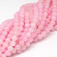 Natural Yellow Jade Beads Strands, Round, Dyed, Hot Pink, about 6mm in diameter, hole: 1mm, about 68 pcs/strand, 16 inch(X-JBR6mm-2)