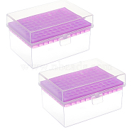Plastic Storage Box, for Test Tube Package, Rectangle, Violet, 9.1x12x6.75cm(CON-WH0086-01)