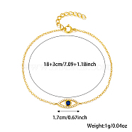 S925 Sterling Silver Evil Eye Link Bracelet, Full Rhinestones Eyes Series for Women, Golden(AK1290-5)