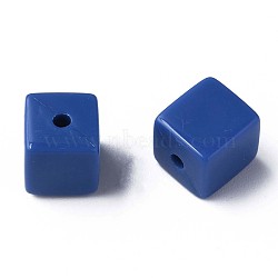 Opaque Acrylic Beads, Cube, Royal Blue, 10.5x9.5x9.5mm, Hole: 2mm, about 490pcs/500g(MACR-S373-148-A16)