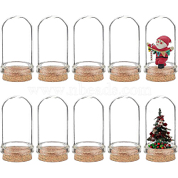 20Pcs Glass Dome Cloche Cover, Bell Jar, with Cork Base, For Doll House Container, Dried Flower Display Decoration, Clear, 44.5x25mm, Capacity: 9ml(0.30fl. oz)(AJEW-BC0001-67)