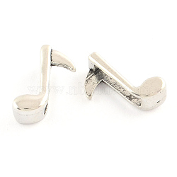 Tibetan Style Musical Note Alloy Slide Charms, Cadmium Free & Lead Free, Antique Silver, 15.5x12x5mm, Hole: 11x3mm, about 1250pcs/1000g(TIBEB-Q064-26AS-NR)