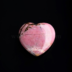 Natural Rhodonite Love Heart Stone, Pocket Palm Stone for Reiki Balancing, Home Display Decorations, 20x20mm(PW-WG32553-11)