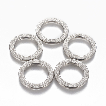 304 Stainless Steel Linking Rings, Ring, Stainless Steel Color, 22.5x1.5mm, Inner Diameter: 15.5mm